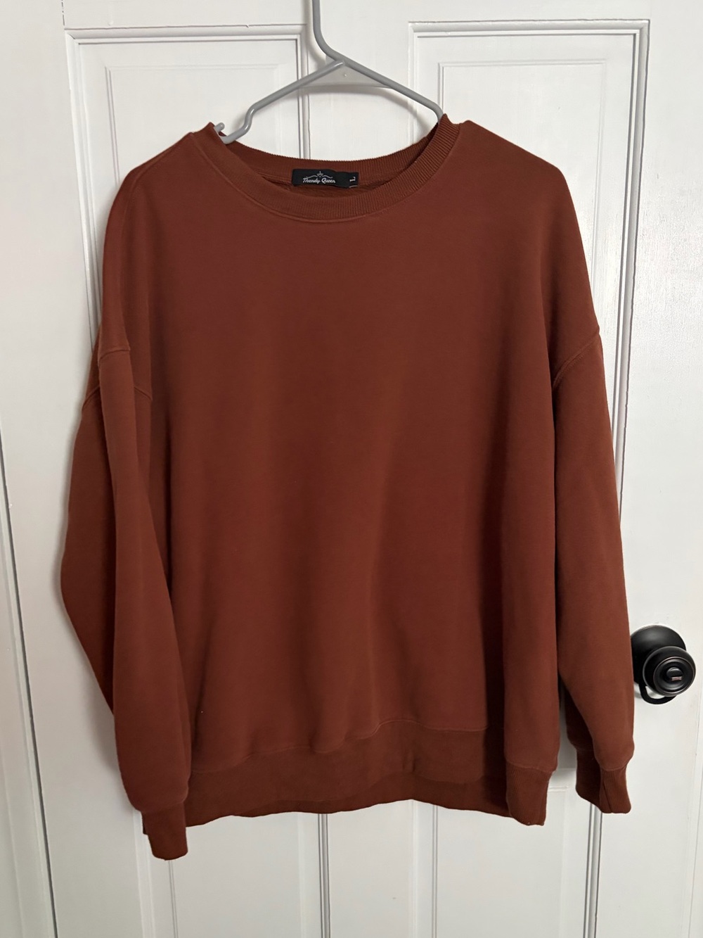 Brown trendy queen crewneck sweatshirt